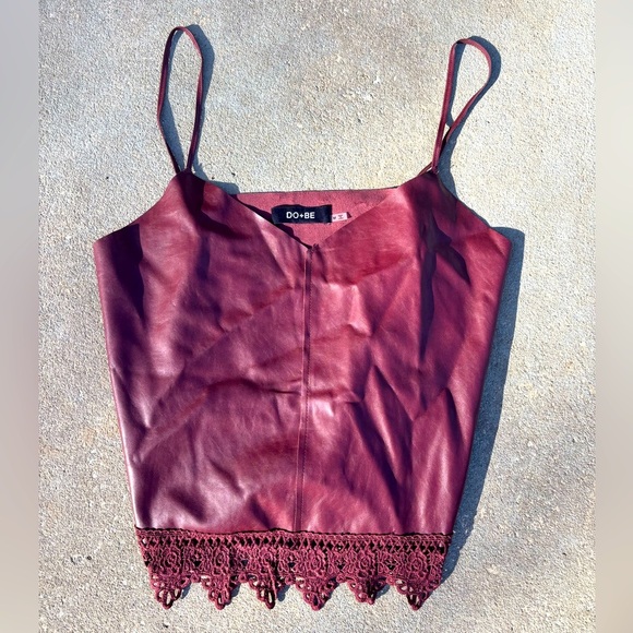 Do + Be Vegan Leather top — Size Medium - Picture 1 of 3